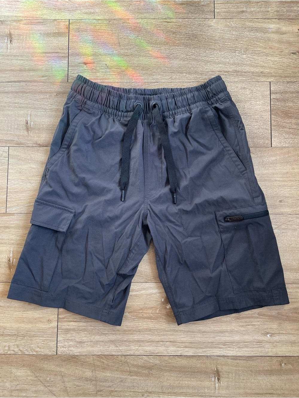 Men's Gray Cargo Drawstring Shorts